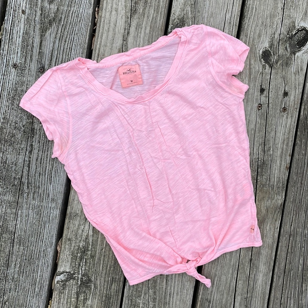 Hollister Cropped Tie-Front Tee
